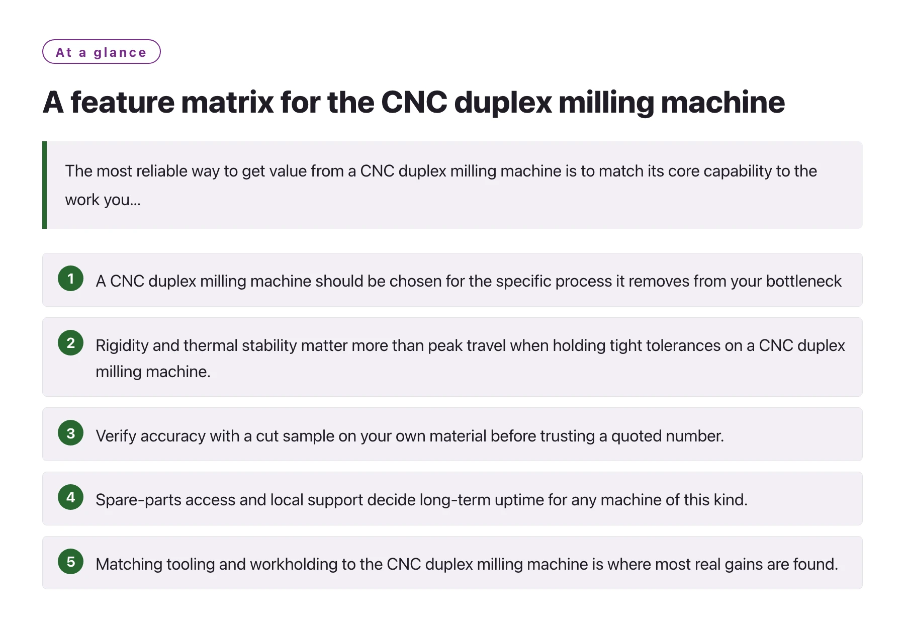 A feature matrix for the CNC duplex milling machine——全文要点速览
